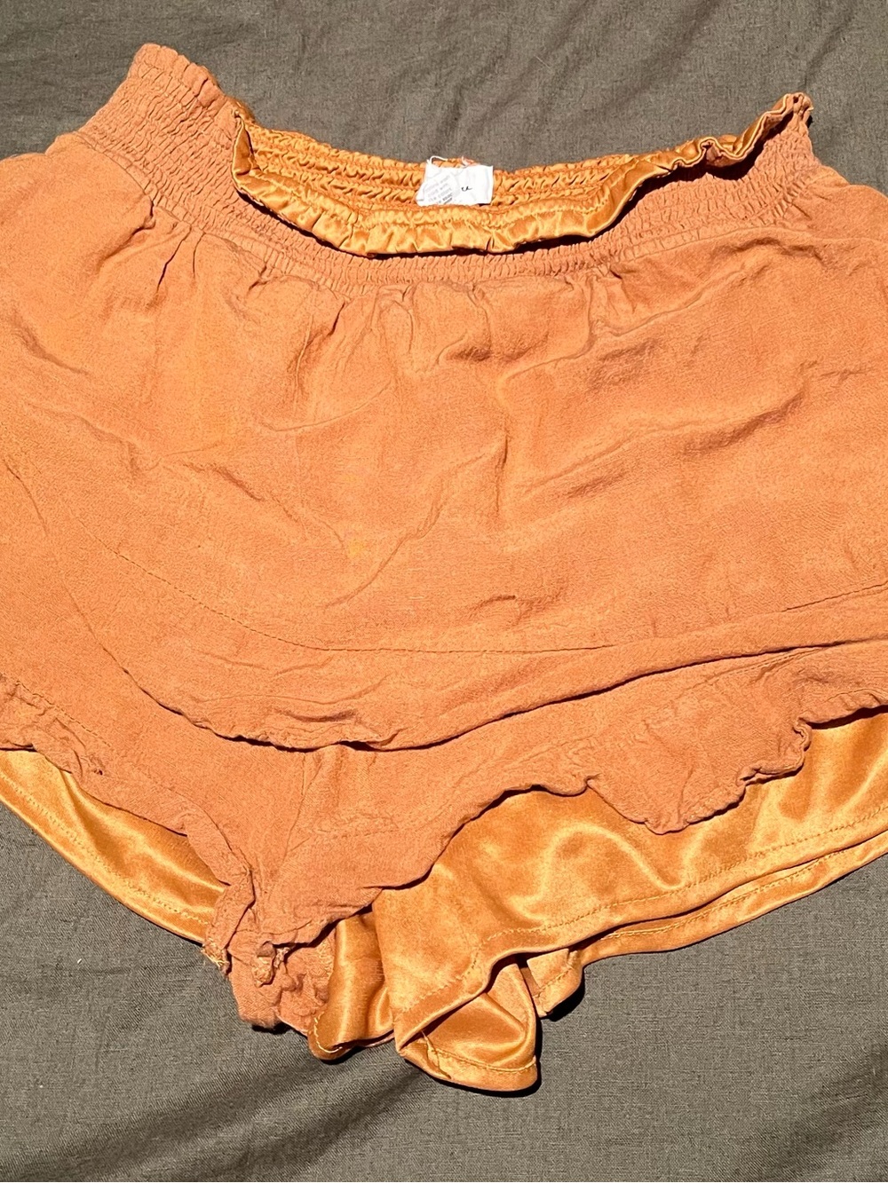 Japna Rust Orange Layered Women's Shorts